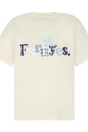 Trendy Unisex Short Sleeve T-Shirt with Plaid Floral Patch Embroidery - Summer Loose Fit Casual Wear