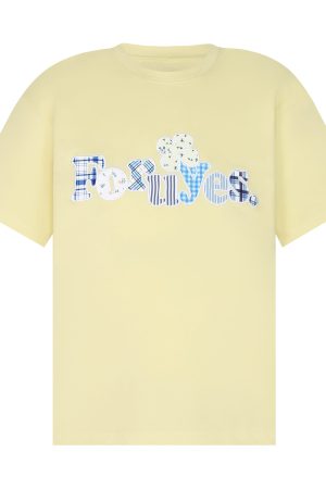 Trendy Unisex Short Sleeve T-Shirt with Plaid Floral Patch Embroidery - Summer Loose Fit Casual Wear