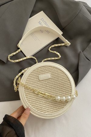 Trendy Women's 2025 Versatile Chain Crossbody Shoulder Bag - Small Round Design for Commuting and Everyday Chic