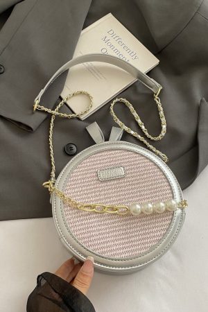 Trendy Women's 2025 Versatile Chain Crossbody Shoulder Bag - Small Round Design for Commuting and Everyday Chic