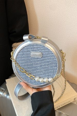 Trendy Women's 2025 Versatile Chain Crossbody Shoulder Bag - Small Round Design for Commuting and Everyday Chic