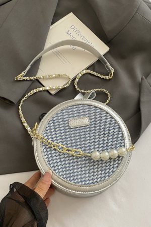 Trendy Women's 2025 Versatile Chain Crossbody Shoulder Bag - Small Round Design for Commuting and Everyday Chic
