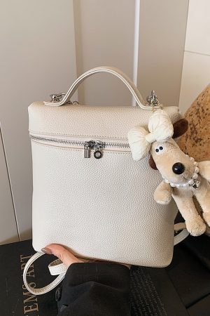 Trendy Women's Commuter Backpack 2025 - Fashionable Lychee Pattern Outdoor Book Bag for College Students