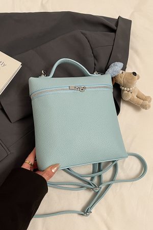 Trendy Women's Commuter Backpack 2025 - Fashionable Lychee Pattern Outdoor Book Bag for College Students