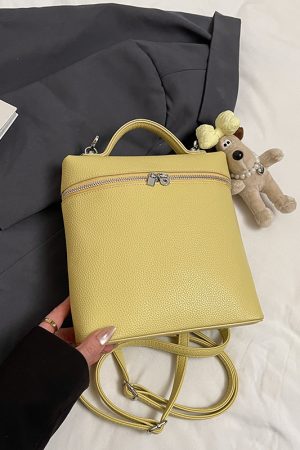 Trendy Women's Commuter Backpack 2025 - Fashionable Lychee Pattern Outdoor Book Bag for College Students