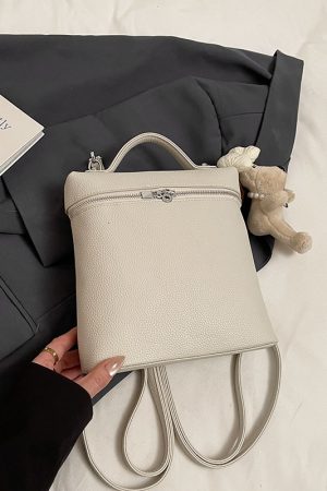 Trendy Women's Commuter Backpack 2025 - Fashionable Lychee Pattern Outdoor Book Bag for College Students