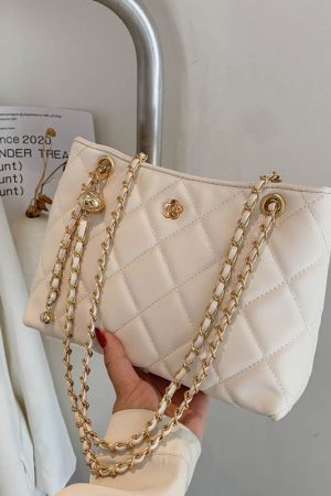 Trendy Women's Crossbody Bag - Large Capacity Diamond Pattern Shoulder Bag for Spring/Summer 2025, Versatile Chain Design