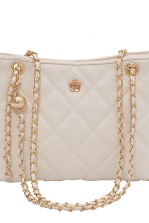 Trendy Women's Crossbody Bag - Large Capacity Diamond Pattern Shoulder Bag for Spring/Summer 2025, Versatile Chain Design