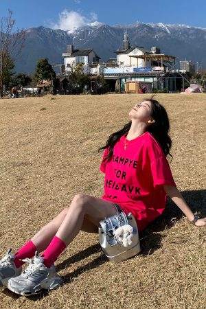 Trendy Women's Loose Short Sleeve T-shirt with Letter Print - Versatile Summer Top for 2025, Perfect for Y2K and Casual Styles