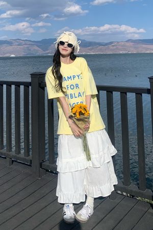 Trendy Women's Loose Short Sleeve T-shirt with Letter Print - Versatile Summer Top for 2025, Perfect for Y2K and Casual Styles