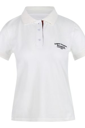 Trendy Women's Polo Shirt with Slogan Letter Embroidery and Plaid Splicing - Summer Fashion Essential for Casual Style