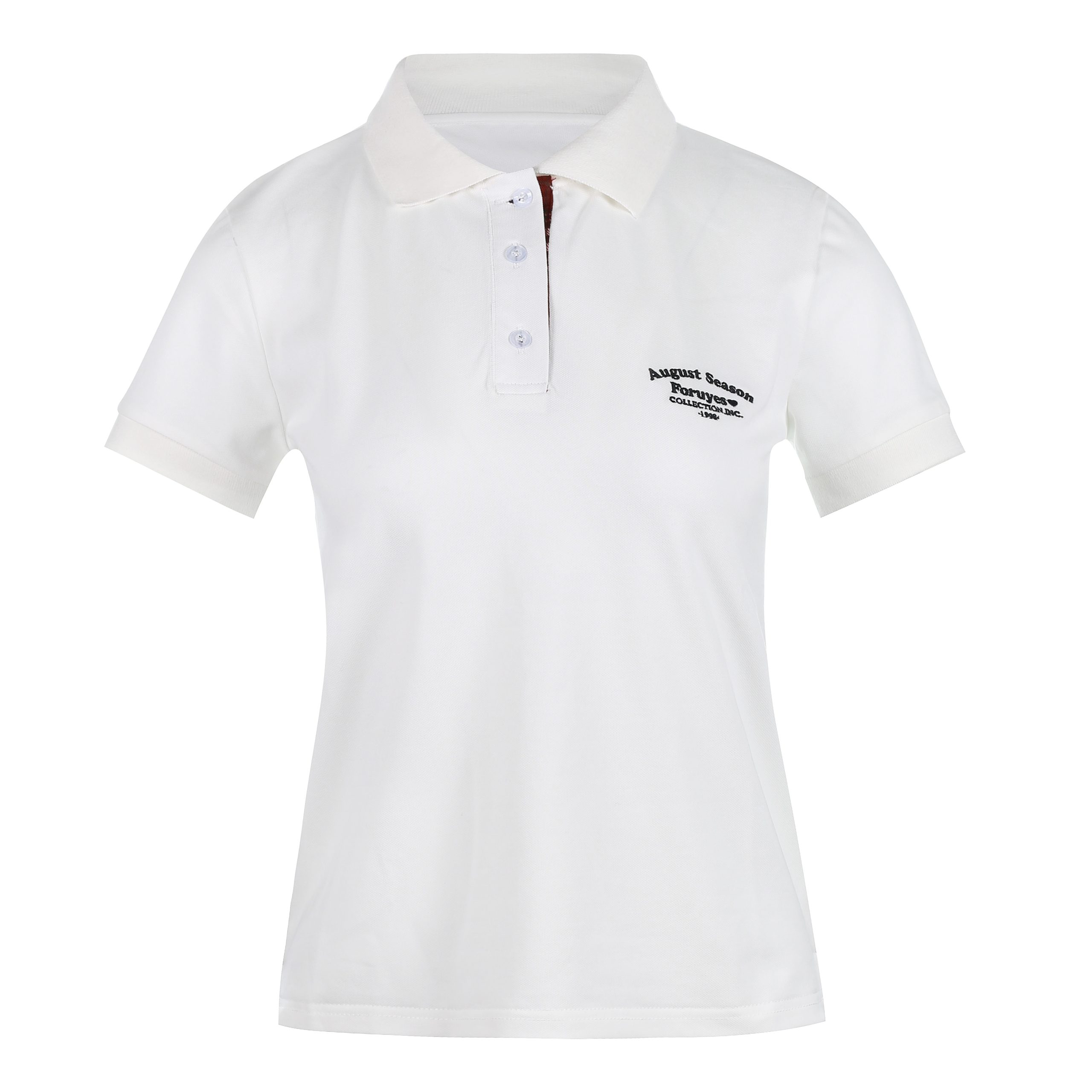 Trendy Women's Polo Shirt with Slogan Letter Embroidery and Plaid Splicing - Summer Fashion Essential for Casual Style Trendy Women's Polo Shirt with Slogan Letter Embroidery and Plaid Splicing - Summer Fashion Essential for Casual Style