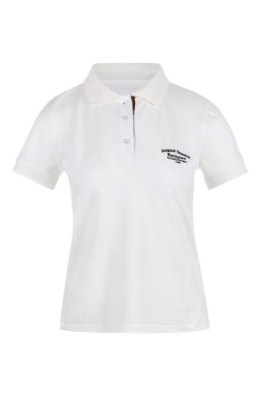 Trendy Women's Polo Shirt with Slogan Letter Embroidery and Plaid Splicing - Summer Fashion Essential for Casual Style