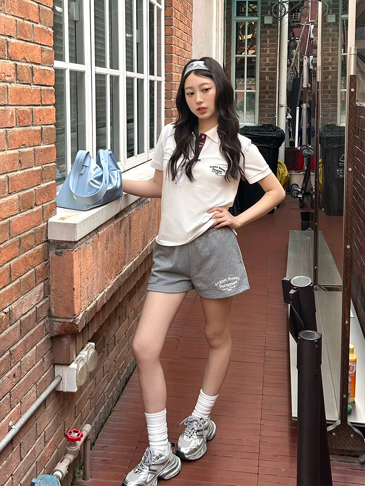 Trendy Women's Polo Shirt with Slogan Letter Embroidery and Plaid Splicing - Summer Fashion Essential for Casual Style Trendy Women's Polo Shirt with Slogan Letter Embroidery and Plaid Splicing - Summer Fashion Essential for Casual Style