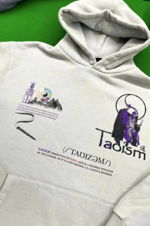 Trendy Wudang Mountain Printed Hoodie for Couples - Chinese Style Fleece Sweatshirt for Autumn & Winter 2025