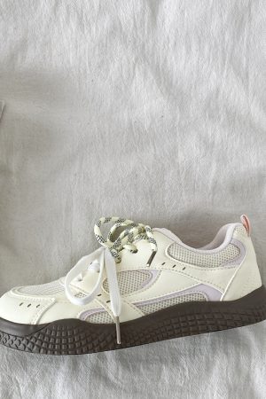 Trendy Yellow Breathable Mesh Sneakers for Women, Summer Sports Casual Shoes, 90s Inspired Non-Collision Style Training Footwear