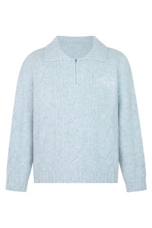 Twisted Collar Loose Fit Pullover Sweater - Versatile Knitted Top for Autumn Winter College Style Fashion