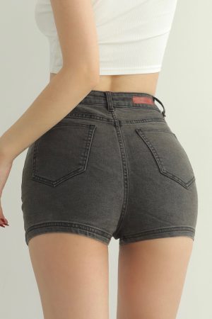 Ultra High Waist Slimming Fitted Denim Shorts for Women - American Retro Classic Hot Pants for Summer 90s Style