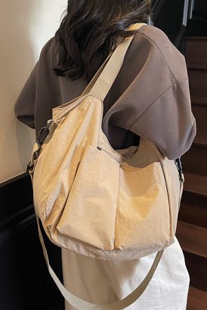 Ultra-Light Waterproof Nylon Shoulder Tote Bag - Large Capacity Commuter Handbag & Casual Travel Crossbody Bag