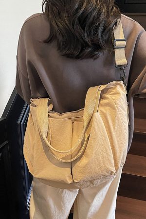 Ultra-Light Waterproof Nylon Shoulder Tote Bag - Large Capacity Commuter Handbag & Casual Travel Crossbody Bag