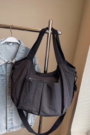 Ultra-Light Waterproof Nylon Shoulder Tote Bag - Large Capacity Commuter Handbag & Casual Travel Crossbody Bag