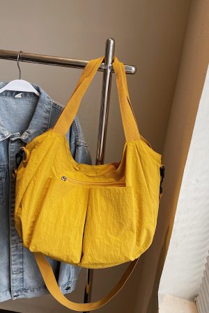 Ultra-Light Waterproof Nylon Shoulder Tote Bag - Large Capacity Commuter Handbag & Casual Travel Crossbody Bag