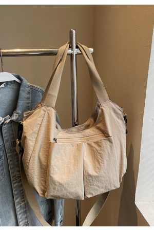 Ultra-Light Waterproof Nylon Shoulder Tote Bag - Large Capacity Commuter Handbag & Casual Travel Crossbody Bag