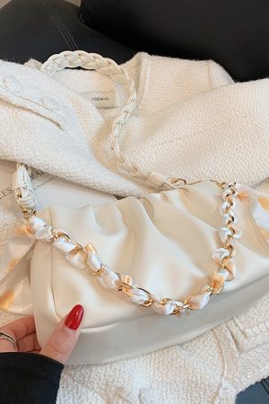 Unique High-End Women's Crossbody Bag - Wrinkled Design, Versatile Underarm Shoulder Bag for Spring Summer 2025