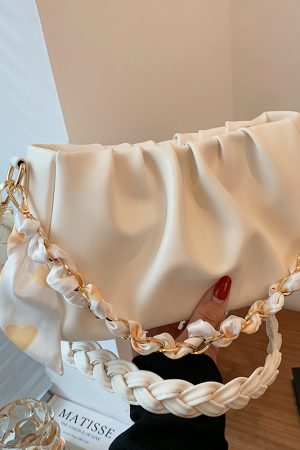 Unique High-End Women's Crossbody Bag - Wrinkled Design, Versatile Underarm Shoulder Bag for Spring Summer 2025