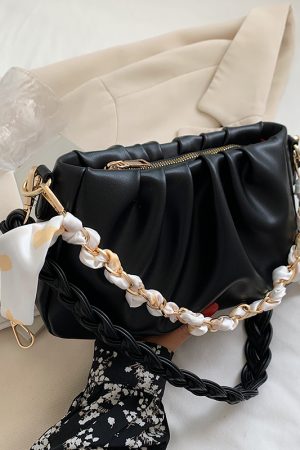 Unique High-End Women's Crossbody Bag - Wrinkled Design, Versatile Underarm Shoulder Bag for Spring Summer 2025