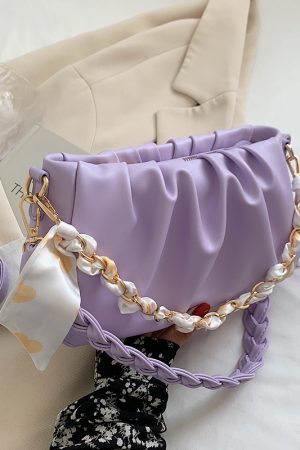 Unique High-End Women's Crossbody Bag - Wrinkled Design, Versatile Underarm Shoulder Bag for Spring Summer 2025