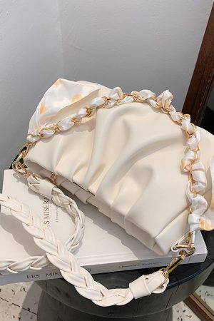 Unique High-End Women's Crossbody Bag - Wrinkled Design, Versatile Underarm Shoulder Bag for Spring Summer 2025