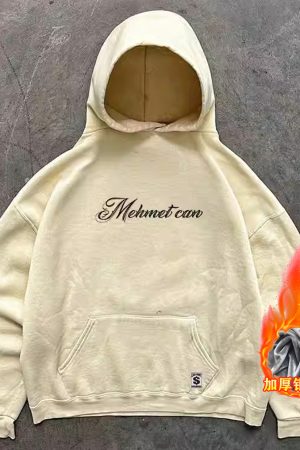 Unisex 400g Heavyweight Cursive English West Coast Hoodie for Charity - Casual Streetwear, Trendy for 90s and Y2K Styles