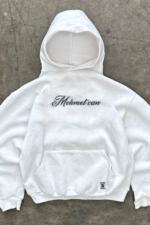 Unisex 400g Heavyweight Cursive English West Coast Hoodie for Charity - Casual Streetwear, Trendy for 90s and Y2K Styles
