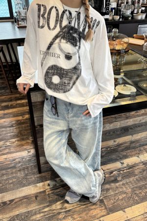 Unisex American High Street Bamboo Cotton Sun Protection Long Sleeve T-Shirt - Trendy Round Neck Summer Air Conditioning Top