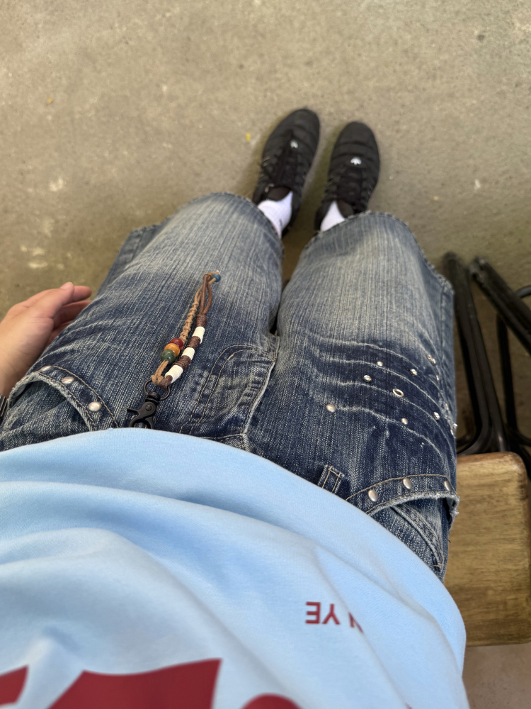 Unisex American-Style Diamond-Inlaid Bamboo Joint Denim Capris - Summer Loose Wide-Leg Shorts for Men and Women Unisex American-Style Diamond-Inlaid Bamboo Joint Denim Capris - Summer Loose Wide-Leg Shorts for Men and Women