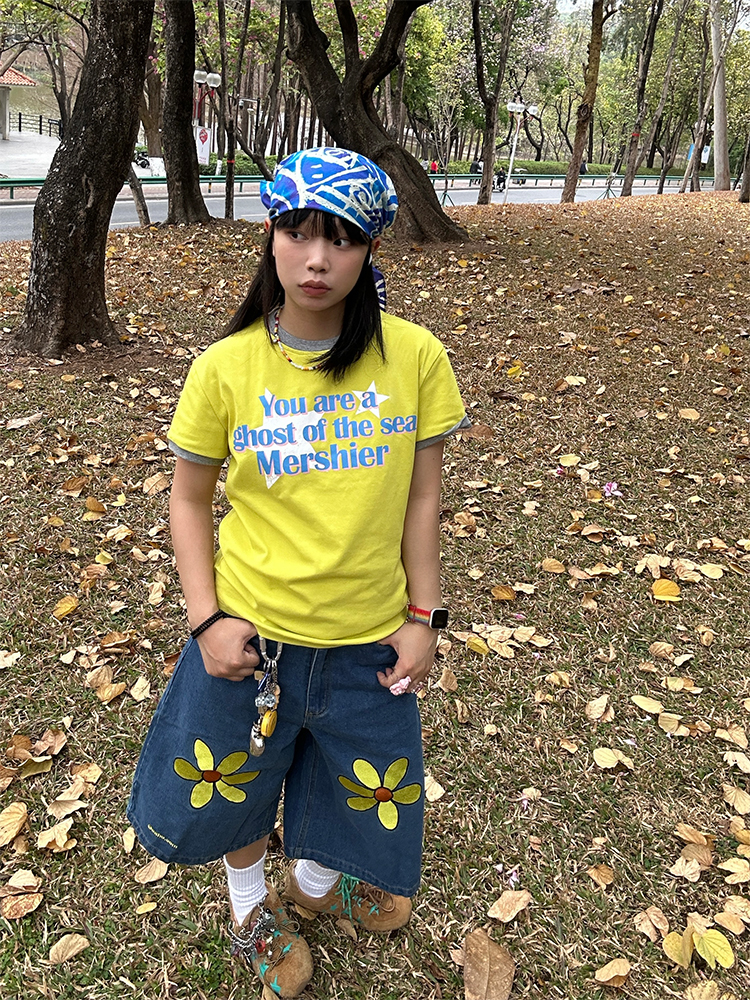 Unisex American-Style Fake Two-Piece Letter Print Round Neck T-Shirt, Loose Casual Versatile Summer Short Sleeve Top Unisex American-Style Fake Two-Piece Letter Print Round Neck T-Shirt, Loose Casual Versatile Summer Short Sleeve Top