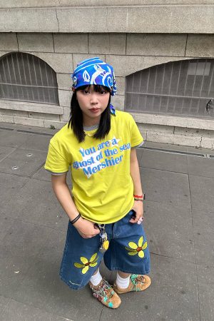 Unisex American-Style Fake Two-Piece Letter Print Round Neck T-Shirt, Loose Casual Versatile Summer Short Sleeve Top