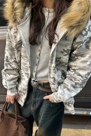 Unisex Autumn Winter Snow Camouflage Fleece-Lined Hooded Zipper Sweatshirt - Stylish Streetwear for Men and Women