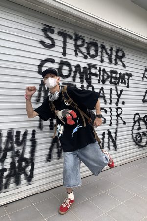 Unisex Cartoon Print Cotton Short-Sleeve T-Shirt - Trendy Loose Fit Round Neck for Couples - Summer 90s Style