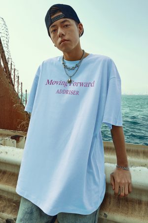 Unisex Heavy 280g Short Sleeve T-shirt with Letter Print - Summer 2025 Style, Casual Streetwear for Men and Women