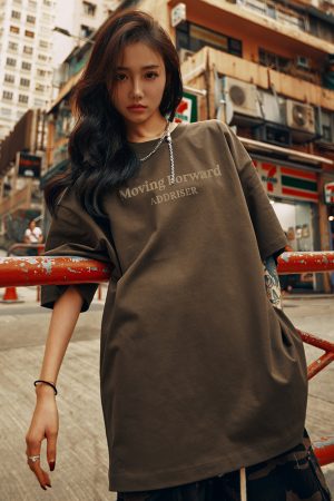 Unisex Heavy 280g Short Sleeve T-shirt with Letter Print - Summer 2025 Style, Casual Streetwear for Men and Women