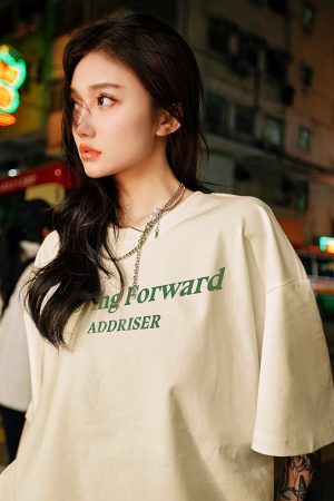 Unisex Heavy 280g Short Sleeve T-shirt with Letter Print - Summer 2025 Style, Casual Streetwear for Men and Women