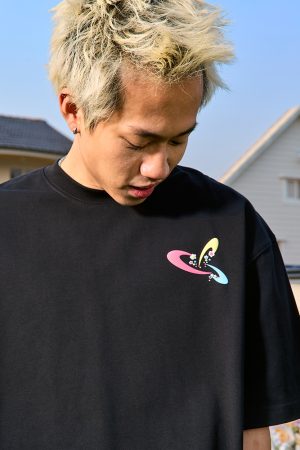 Unisex Heavyweight Dopamine Print Short-Sleeve T-Shirt for Couples - American Streetwear Summer 2025 Style