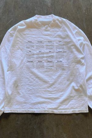 Unisex Long Sleeve T-Shirt - 280g Heavyweight Calendar-Themed Base Shirt - Simple Couple Outfit for Charitable Events