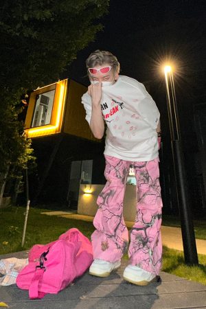 Unisex Loose Camouflage Print Casual Pants - American Retro Graffiti Straight-Leg Pants for Y2K Street Style