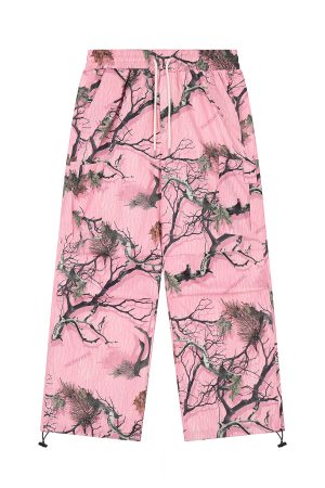 Unisex Loose Camouflage Print Casual Pants - American Retro Graffiti Straight-Leg Pants for Y2K Street Style