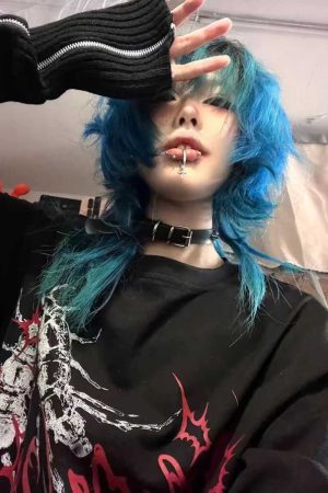 Unisex Oversized Dark Gothic Streetwear T-Shirt - Cotton Round Neck Half Sleeve Black Subculture Fashion