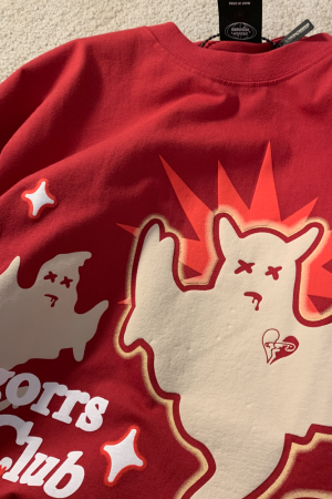 Unisex Plus Size Fun Ghost Cartoon Short Sleeve T-Shirt - Loose Fit Cotton Couples Top for Men & Women