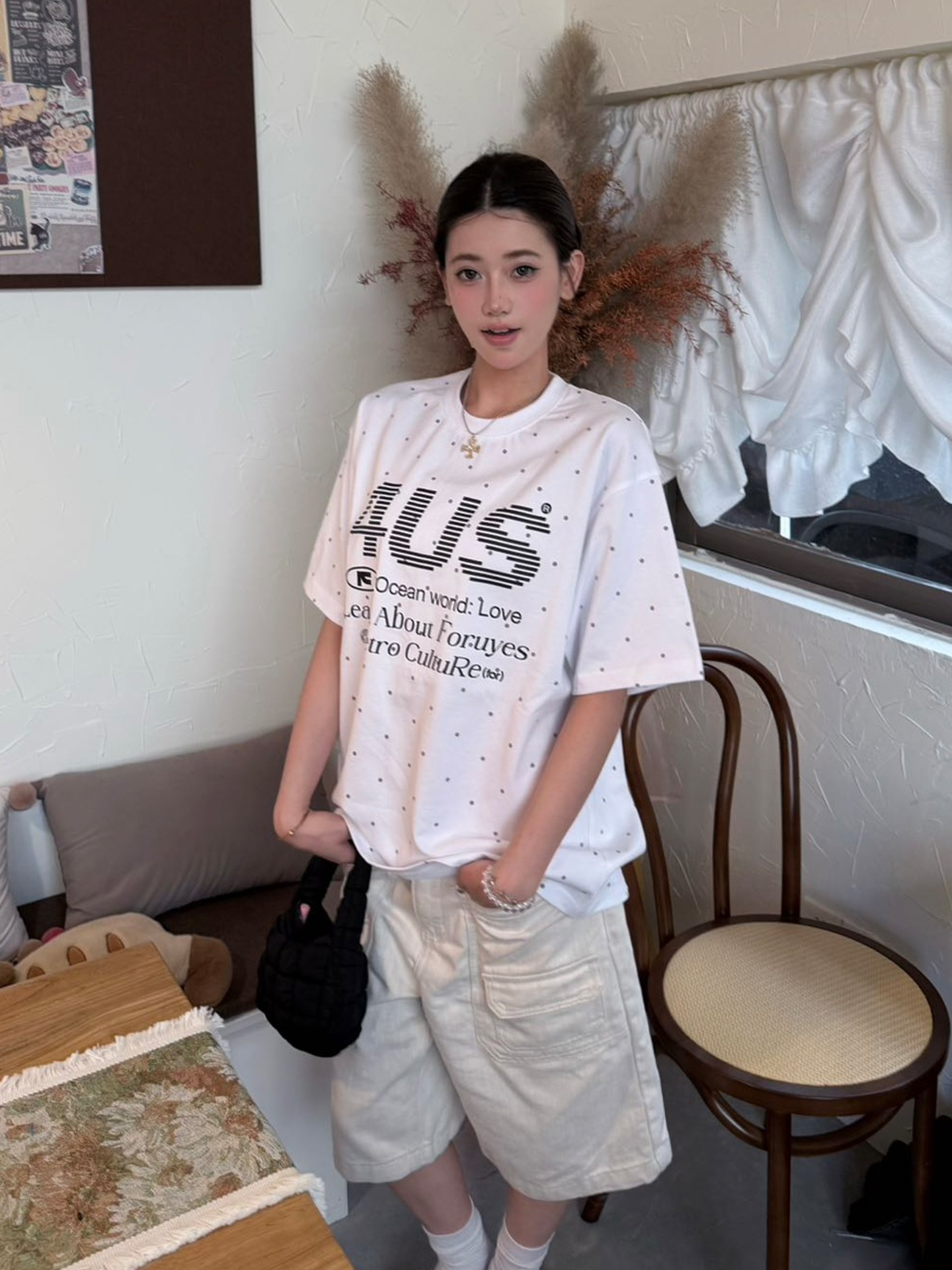 Unisex Polka Dot Print Short Sleeve T-Shirt - Summer National Trend, Loose Fit, Versatile Casual Wear for Couples Unisex Polka Dot Print Short Sleeve T-Shirt - Summer National Trend, Loose Fit, Versatile Casual Wear for Couples